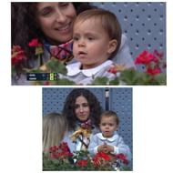 Rafael Nadal's wife and son during his match in the Madrid Open